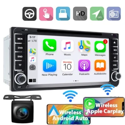 Plug and Play 7" 2Din Car Stereo Radio DVD HD CD Player CarPlay GPS For Toyota - Image 1 of 4