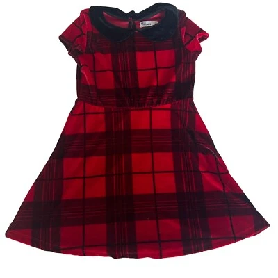 Epic Threads Girls dress Red & Black Holiday Winter Plaid  Print 4T - Image 1 of 3
