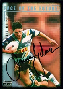 Signed 1995 NORTH QUEENSLAND COWBOYS NRL Card DAMIEN GIBSON - Bild 1 von 2