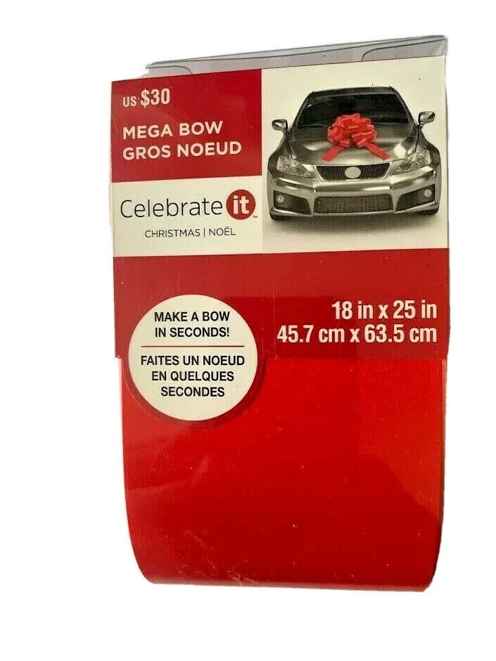 Празднуйте его мега красный гигантский автомобиль бант внедорожник грузовик 18 x 25 в новый большой подарок бант #S2 - Изображение 1 из 1