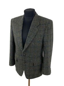 Vintage Harris Tweed Men’s Blazer Jacket 100% Wool Green Check Size M/48