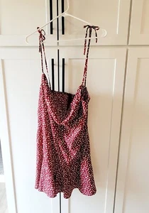 Burgundy floral print cami romper Size XL extra large maroon - Picture 1 of 10