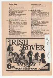 Vintage 1981 IRISH ROVERS Magazine AD ~ WCSH-TV 6 Portland, Maine - Picture 1 of 1