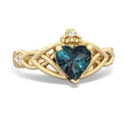 4Ct Heart Simulated Alexandrite Engagement Men's Ring14K Yellow Gold Over Silver - Image 1 of 4
