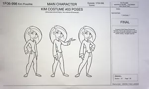 Disney's Kim Possible 2002 Estudio de Producción Copia Personaje Modelo Guía Página - Imagen 1 de 2