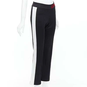 GUCCI LOVED red embroidered black piped flare track pants - Picture 1 of 9