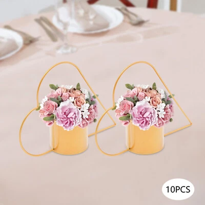 10 piezas jarrones dorados centros de mesa boda trompeta florero para decoración de bodas fiestas Foto 1 de 4