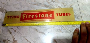 VINTAGE OLD ADVERTISING TIN SIGN FIRESTONE TYRES AND TUBES PUSH DOOR SIGN 1960 - Picture 1 of 10