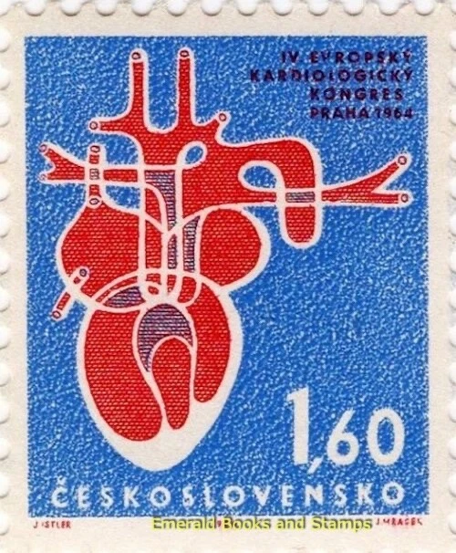 EBS Czechoslovakia 1964 - European Cardiology Congress - Michel 1482 MNH** - Image 1 of 1