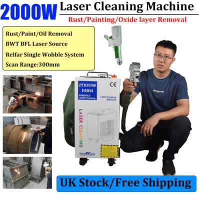 CHINACNCZONE 【UK Stock】2000W Handheld Fiber Laser Cleaning Machine Rust Oil Paint Cleaner