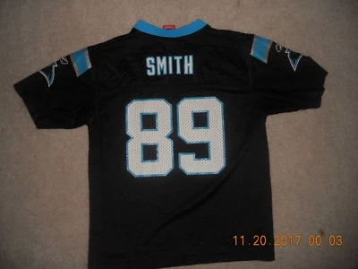 Camiseta de fútbol americano Carolina Panthers NFL #89 Steve Smith juvenil grande Reebok WR C@@L Foto 1 de 4