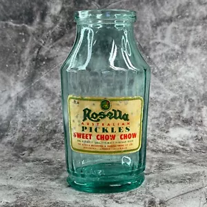 Rare Vintage ROSELLA Pickles Paper Label Jar 22oz Australia Grocery Item 18cm - Picture 1 of 6