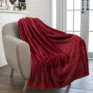 Throw Blanket for Sofa Couch Bed Lightweight Microfiber Polyester Waffle Pattern - Picture 1 of 190