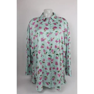 Damen Zara Shirt Größe L Oversize Türkis Grün Langarm Artikel - Bild 1 von 11