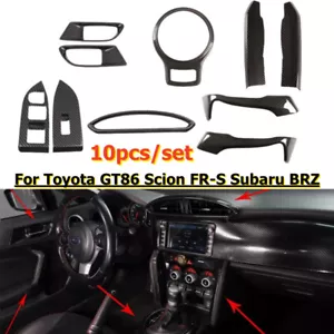 Juego de 10 cubiertas interiores de fibra de carbono para Toyota GT86 Scion FR-S Subaru BRZ - Imagen 1 de 7