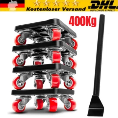 4x 400kg Tragfähigkeit Möbeltransport Satz Transportroller Möbelroller Rollbrett - Bild 1 von 4