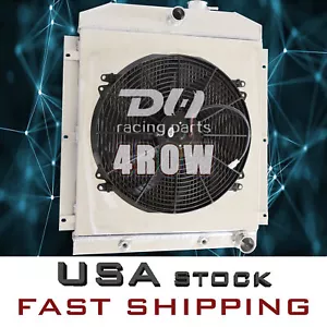 4Row Aluminum Radiator+Shroud 16''Fan For 1947-54 Chevy Truck Pickup 3.5-4.3L I6 - Picture 1 of 12