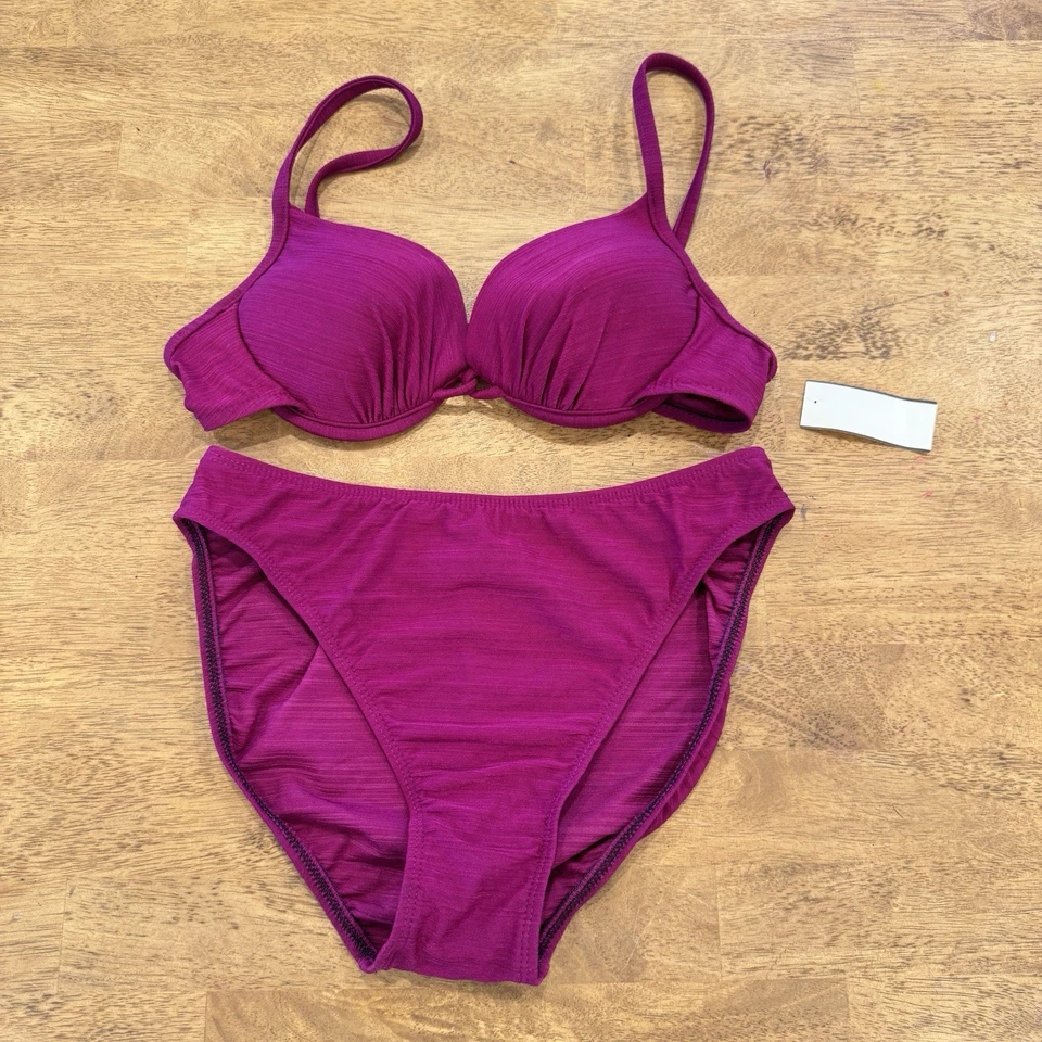 Conjunto de bikini Athena para mujer 10 púrpura cintura alta vintage vacaciones playa natación Foto 1 de 4