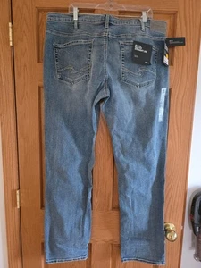 Silber Jeans Slim Fit gerades Bein Herren 40 x 34 Indigo Allen Mid Flex Neu mit Etikett - Bild 1 von 15