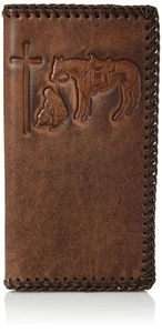 Nocona Belt Co. Unisex-Adult's Nocona Praying Cowboy Embosed Rodeo Wallet, tan - Picture 1 of 3