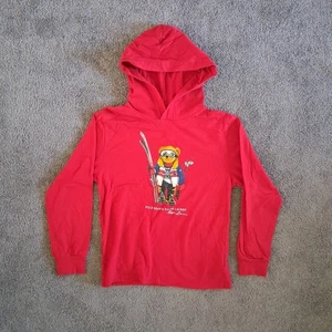Ralph Lauren Polo Bear Shirt Hoodie Gr. L 14/16 rot Ski leicht Winter - Bild 1 von 9