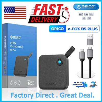 ORICO Portable SSD 128GB - 2TB wi/ 2 in 1 USB C Cable External Solid State Drive - Image 1 of 4