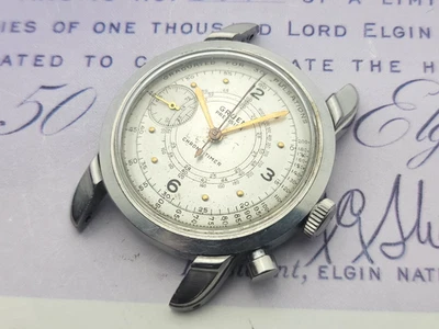 Vintage aço inoxidável Gruen Chrono-timer Cal 450 funcionando. - Imagem 1 de 4