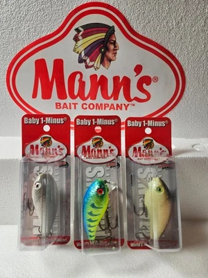 Mann's Bait Company Baby 1- Asst. #K (3 lures & decal) - Image 1 of 4