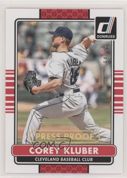 2015 Panini Donruss Press Proof Gold /99 Corey Kluber #78 - Image 1 of 2