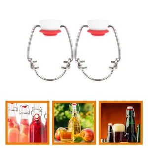  2pcs Swing Top Lids for Bottles Glass Beer Bottle Caps Stoppers for Bear - Picture 1 of 12