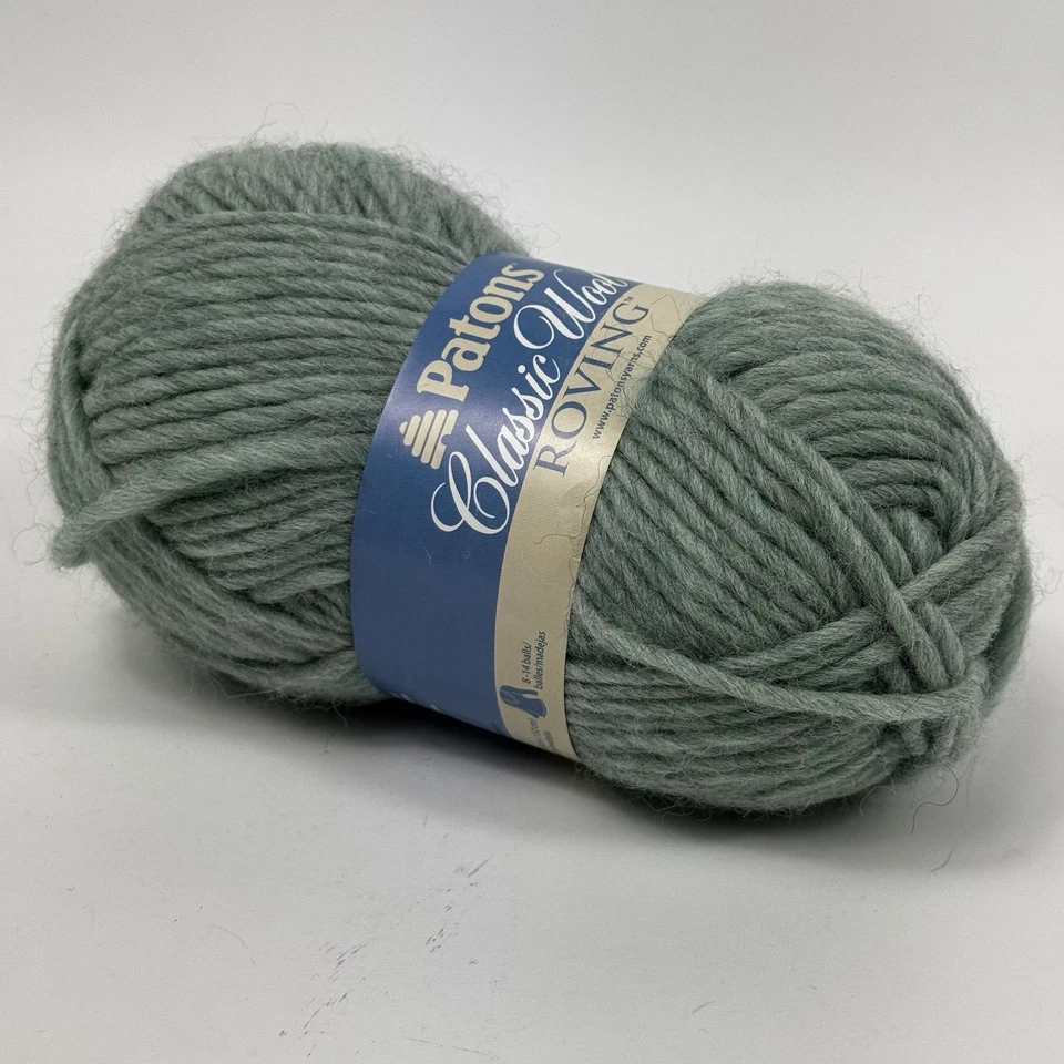 Patons Classic Wool Roving Yarn 100g 100% Pure New Wool Green Low Tide Knit DIY - Image 1 of 4