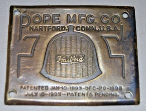 Pope Manufacturing Hartford Antique Automobile Emblem Badge Plate 2.5” RARE - Picture 1 of 4