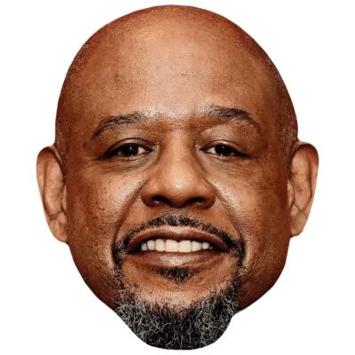 Forest Whitaker (Goatee) Celebrity Mask, Flat Card Face, Fancy Dress Mask - Image 1 of 3