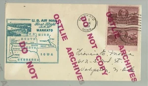 Mankato MINNESOTA 1950 U.S. AIRMAIL FIRST FLIGHT Event Cover A.M. 35 AIRPLANE - Picture 1 of 3