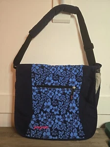 Jansport Corduroy Crossbody Messenger Bag Y2K 90s Adj Shoulder Strap Flowers - Picture 1 of 9