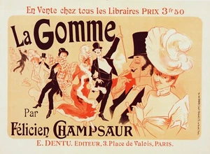 12863.Decor Poster.Room wall interior art design.Belle Epoque party time.Gomme - Picture 1 of 1