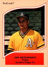 1990 ProCards A and AA Kirk Dressendorfer #163 Southern Oregon A's Baseball Card