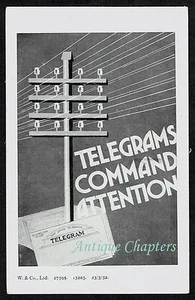 1932 Post Office Telegram Telephone Exhibition Olympia Advertising Postcard B228 - Foto 1 di 2