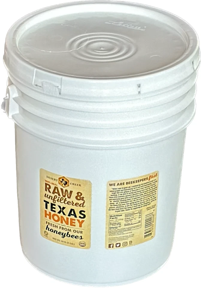 5 Gallon (60lb) Raw, Unfiltered Texas Honey from Desert Creek. Gluten Free - Image 1 of 4