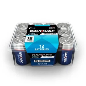 Rayovac High Energy C Long Lasting Alkaline Non-Rechargeable Batteries 12 pk - Picture 1 of 1
