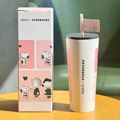 Nuevo 2025 China Starbucks Snoopy 24oz SS taza de paja Foto 1 de 4