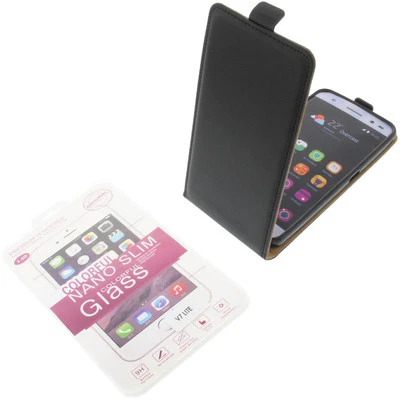 Custodia + Vetro per ZTE Blade V7 Lite Cellulare Modello Flip Nero - Bild 1 von 4