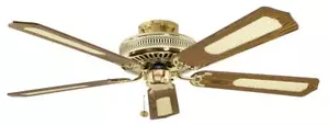 Fantasia Classic 52in Polished Brass Ceiling Fan Oak Cane Mahogany Blades 110019 - Picture 1 of 3