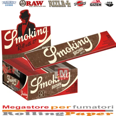 Cartine Smoking Brown Lunghe King Size Lunghe Marrone Da 50 Libretti - Immagine 1 di 2