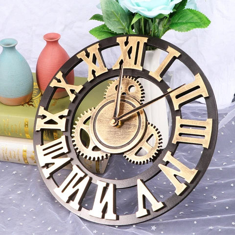 clocks for living room decor Hanging Clock Classroom Clock Industrial Gear Wall Cover