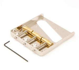 Tone NInja 4 hole 3 Saddle Telecaster Bridge, Brass Saddles, USA Made Nickel - Picture 1 of 2