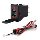Dashboard Panel Red LED Dual QC3.0 USB Port Hub Charger For Honda Civic Accord