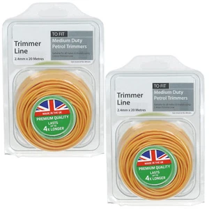 2 x 2,4 mm 20 m Schnurspule Mine Ersatz für MCCULLOCH Motorsense Trimmer - Bild 1 von 1