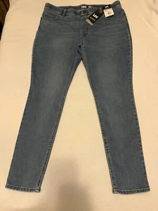 Womens Lee High Rise Skinny Pull On Jeans Blue Size 18 M - Picture 1 of 7