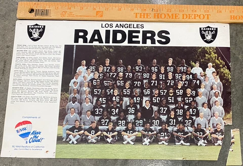 1984 LOS ANGELES LA RAIDERS TEAM PHOTO 17” X 11” POSTER BY REMAX MARCUS ALLEN Cover